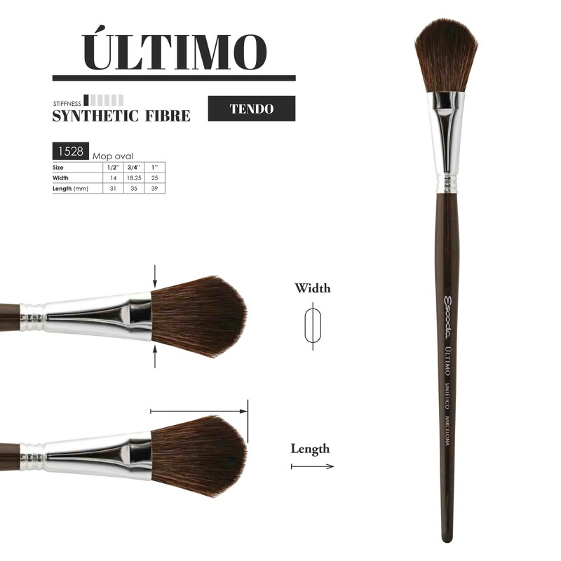 Escoda Ultimo Tendo Series 1528 Brush 1/2 Inch Oval
