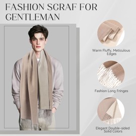 Mens Scarf Winter, Cold Weather Warm Thick Scarves, Soft Stylish Business Shawl. Windproof Long Scarf For Autumn Evening, Work, Hiking, Biking, Outdoors. Fashion Gift Scarf For Women And Men