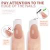 AILLSA Uñas Postizas Francesas de Gel, 180 Unidades, Largas, Cuadradas,