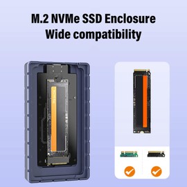 GOWENIC M.2 NVMe SSD Enclosure, Aluminum USB4 40Gbps External SSD Case with Dual Thermal Paste Pads Heat Sink, for Thunderbolt 3 4 5, for Wins, for OS X, for Linux