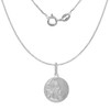 15mm Sterling Silver Blessed Mother Christ Medal Necklace for Women