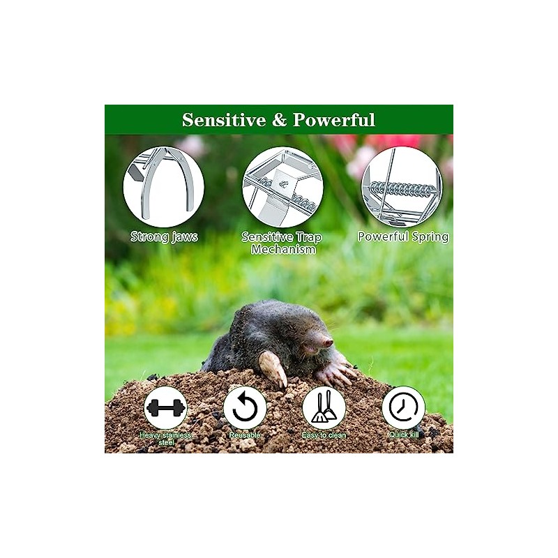 4 Pack Mole Traps that Kill Best, Mole Trap Easy