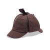 ZAFS Mens Deerstalker Sherlock Holmes Cap Herringbone Houndstooth Tweed Wool