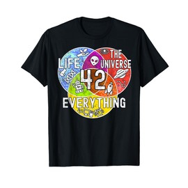Funny Nerdy Meaning of Life 42 Venn Diagram Math Teacher T-Shirt