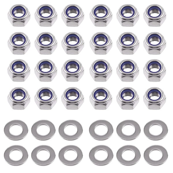 Aurooooa 50pcs M6 Hex Lock Nuts Nylon Lock Nuts Height