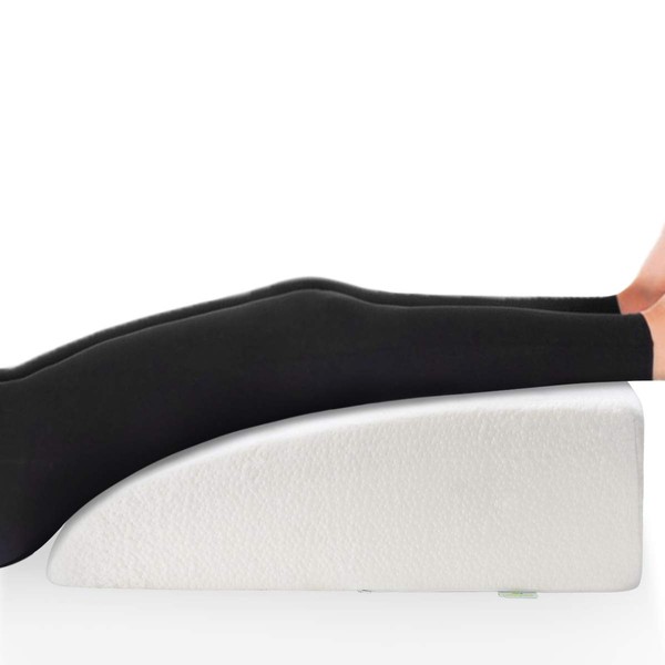 OasisSpace 8" Leg Elevation Pillow with Memory Foam Top - Leg Rest Pillow for Circulation and Elevation,Sleeping - Wedge Pillow for Legs, Back, Foot and Knee Injury with Removable Cover