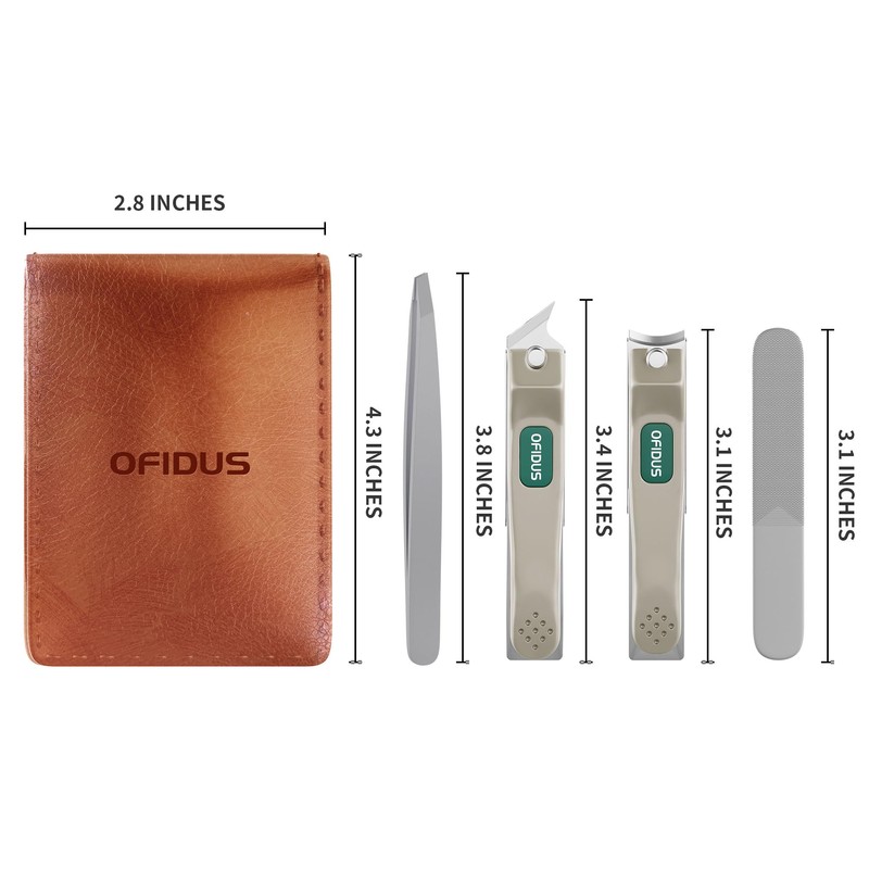 OFIDUS Nail Clippers Set Professional Stainless Steel Manicure Kit with