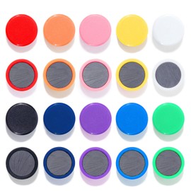 Soodyoow Pack of 20 Colourful Fridge Magnets, Strong Round Magnets for Magnetic Board, Magnets Fridge Locker Magnet for Fridge, Photos, Crafts, Parts Splicing