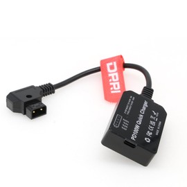 DRRI D-Tap to USB-C PD 3.0 Bi-Directional Charging Adapter 100W Quick Charger for V Mount Gold Mount Battery Sony A7Siii Camera Smartphone Laptop