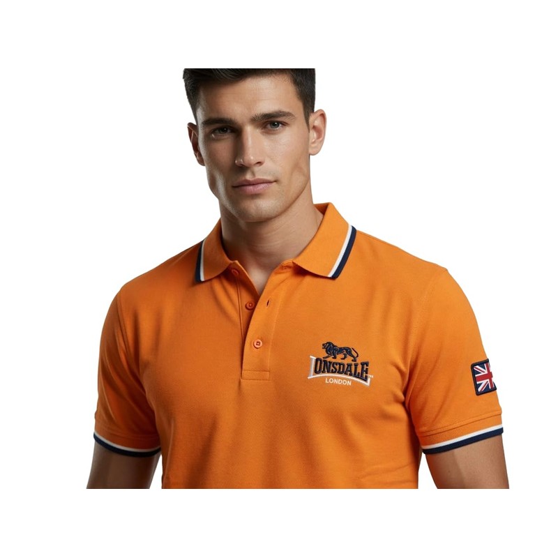Lonsdale Polo Uomo Manica Corta Cotone Piquet - Polo Uomo