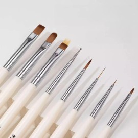 크림화이트 네일아트 브러시 세트 그라데이션 라인 펜 포함 [네일아트 8종 세트] Cream White Nail Art Brush Set Including Gradient Line Pen [8-Piece Nail Art Set]
