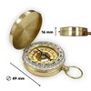 polar-effekt Metal Gold Compass with Engraving - Marching Compass Portable