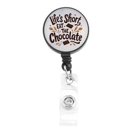 BNQL Chocolate Badge Reel Lift's Short Eat The Chocolate Gift for Choco Fans Sweet Treats Badge Retractable Reel Id