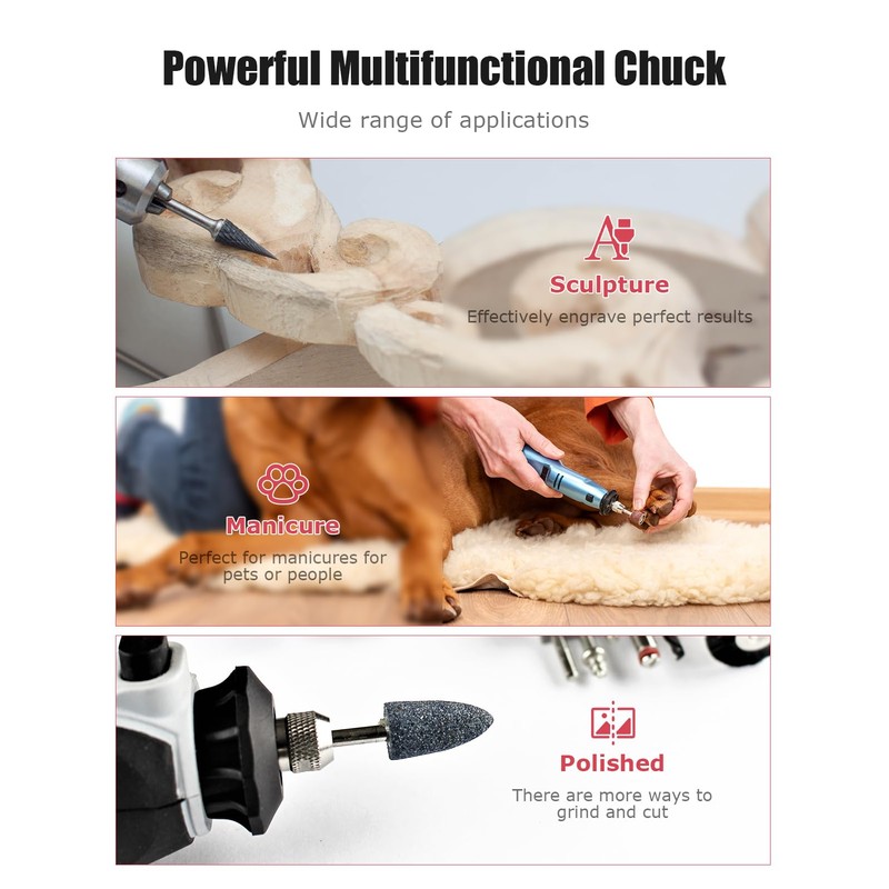 Multi Chuck Set Compatible with Dremel, Mellbree 0.8-3.2mm Drill Keyless