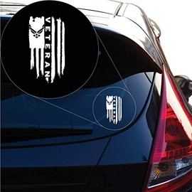 Yoonek Graphics Air Force Veteran Distressed American Flag Decal Sticker for Car Window, Laptop and More. # 1260 (8" x 4.2", White)