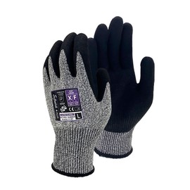 Otafuku Gloves Cut Resistant Gloves (13 Gauge Thick, Cut Level F, Natural Rubber Coat) A-481, Heather Gray, M Size