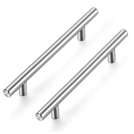 Ravinte 15 Pack Kitchen Cupboard Handles - Brushed Nickel T Bar Handles for Bathroom & Furniture - 128mm Hole Center