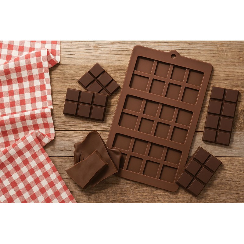 Mrs. Anderson's Baking Chocolate Mold, Non-Stick European-Grade Silicone, Triple Chocolate