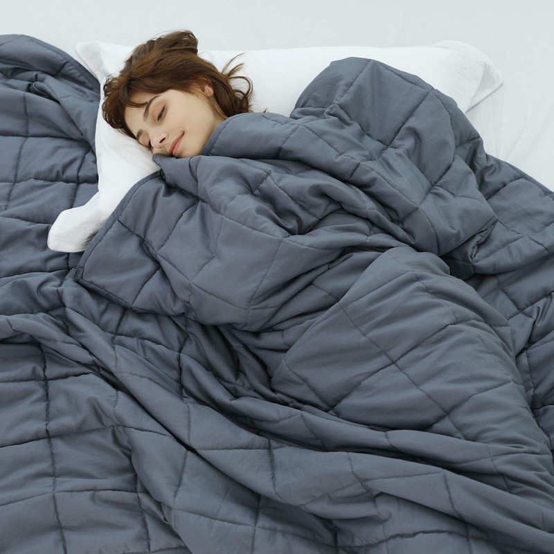 Weighted Idea Weighted Blanket for Adults (Dark Grey,48"x72",15lbs) Cooling Breathable