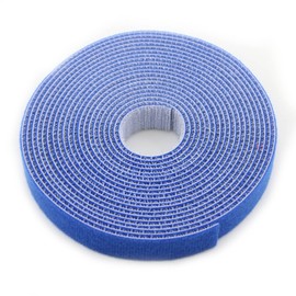 Saisn Reusable Fastening Tape Cable Ties 3/4 Inch Double Side Hook Roll (5 Yard, Blue)