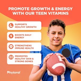 Daily Teen Gummy Vitamins - Multivitamin for Teens 12-17 Boys and Girls Daily Multivitamin Gummies for Teenagers - Essential Vitamins for Growing Teens - Support Health Growth and Development 3pk