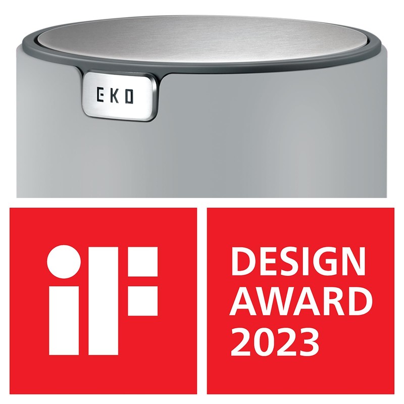 EKO Mini Desk Trash Can with Swing-Top Lid 0.4 Gallon