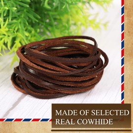 16.5 Yards 3 Bundles Natural Flat Leather Cord Leather Rope Thread for Leather Shoes Laces, Jewelry Making, Necklace, Bracelet, Beading and DIY Crafts, Black, Nature and Brown