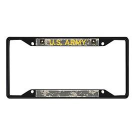 FANMATS 31294 U.S. Army Metal License Plate Frame Black Finish