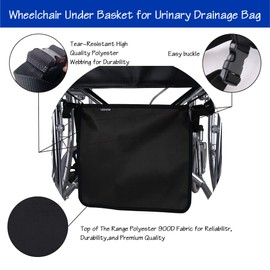 Catheter Bag Covers Holder Wheelchair Under Basket for Urinary Drainage Bag Holder Catheter Urinary Bag Basket Nephrostomy Drainag Bag Holder Privacy Bag Basket with Adjust Buckle Straps (Black)