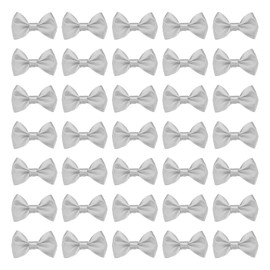 uxcell 200pcs Mini Tie Bows 1.5 Inch Small Tiny Bowknot, Light Grey Ribbon Bows for DIY Crafts, Sewing Appliques, Gifts Ornament, Scrapbooking, Belts, Hair Clips Decoration