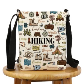 G2TUP Hiking Lover Gift Hiking Words Crossbody Bag Mountain Lover Travel Bag Climbing Lover Gift Adventure Merch (Hiking Words -x)