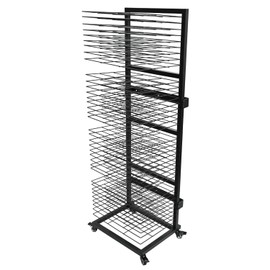 Horilorn Art Drying Rack with 36 Shelves, Wall Mount/Mobile Painting Drying Rack for Classroom, Studio, Wall Mount Canvas Art Storage with 4 Wheels, 17 5/16”DX15 1/4”WX55 1/2”H