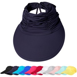 TAGVO Sun Visor Hats for Women, UPF 50+ UV Sun Protection Sun Hat, Wide Brim, Adjustable, Breathable, Ice-Cold, Lightweight Beach Hat that Brings 5 Degrees Celsius on the Head for Women, navy, Unit
