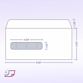 HCFA 1500 Security Tint Self Seal Envelopes, 500 Per Box