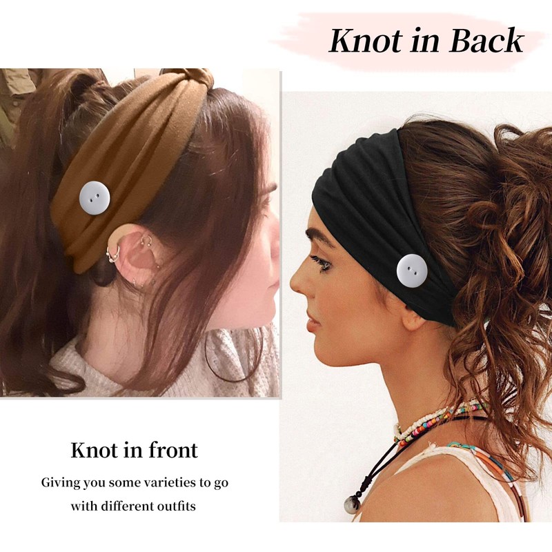 Huachi Button for Mask Women Nurses Headband No Slip Elastic