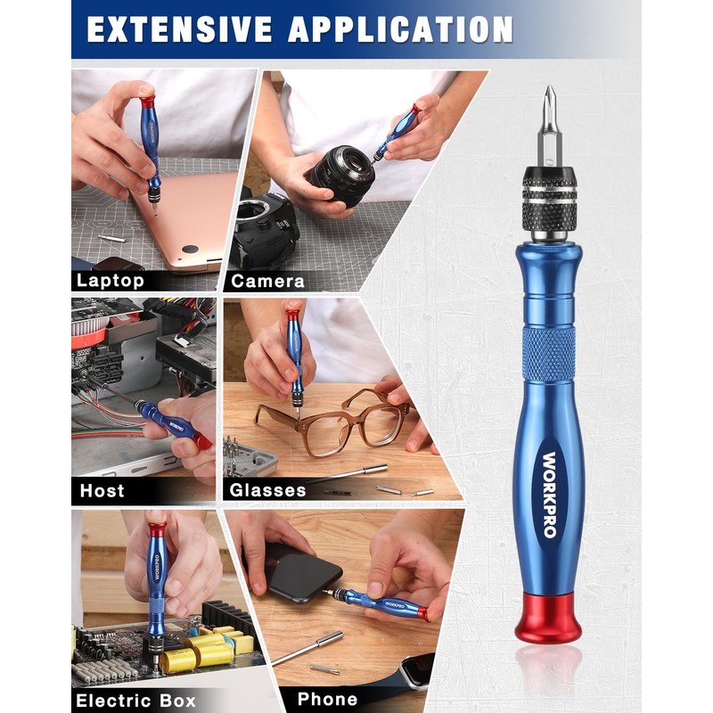 WORKPRO Precision Screwdriver Sets, 44-in-1 Multi-Bit Manual Screwdriver Set, Mini