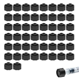 Yharnamite 50 Pcs Plug Luer Lock Cap, Tip Caps for End Caps, Tubes Tip Caps, Luer Lock Tip Caps, Dispensing Tip Cap Caps Supplies Caps for for Glue, Paint, Craft (Black)