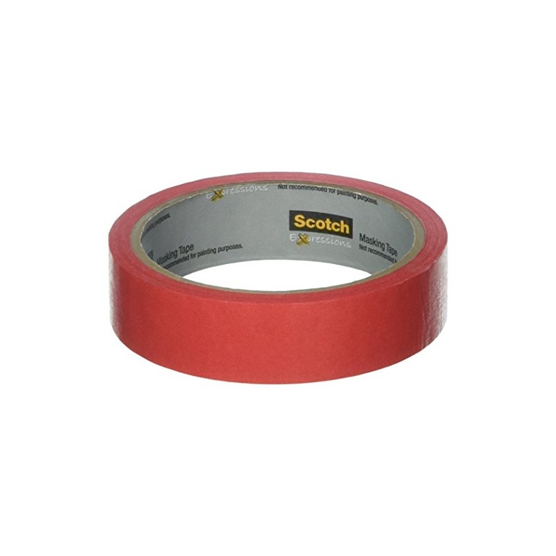 Scotch Brand Expressions Masking Tape, 0,94-Inch x 20-Yards, Primary Red