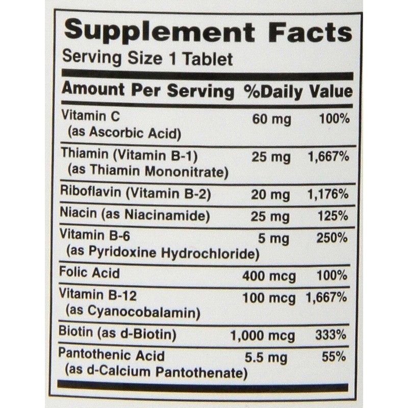 Nature's Bounty Super B Complex Vitamin Supplement Energy Health Support