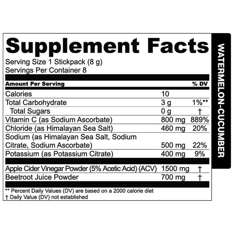 Essential Elements Hydration Packets - Watermelon Cucumber Pack - Sugar