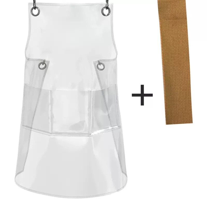Rockible Transparent Waterproof TPU Apron - Unisex Adjustable Bib Apron