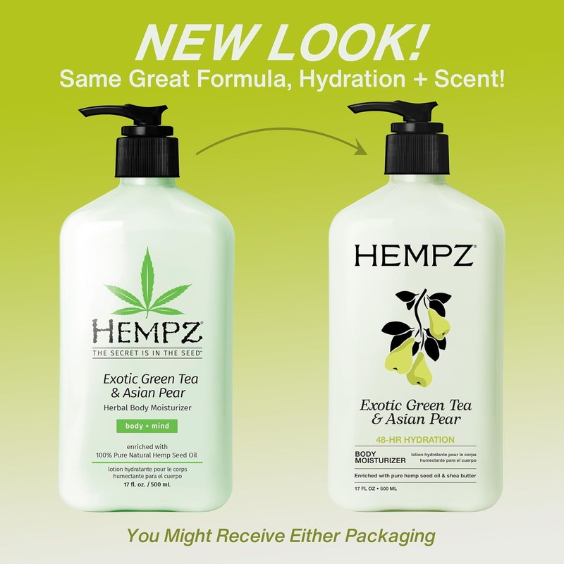 Hempz Exotic Herbal Body Moisturizer, Green Tea and Asian Pear,