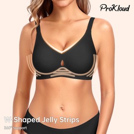 Bras for Women No Underwire Wireless Push up Bra Full Coverage Bralettes Comfortable Everyday Bras with Support and Lift Black