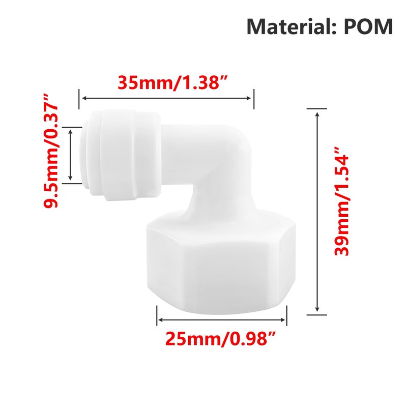 Qrity 1 PCS Water Purifier Elbow Connector, 3/4" BSP Female