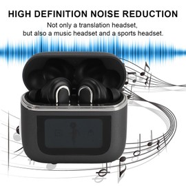Language Translator Earbuds, 2 Way Real Time Simultaneous Language Translator Device with LED Display Screen, Support Music Calling, Wireless Earbuds for IOS for Android