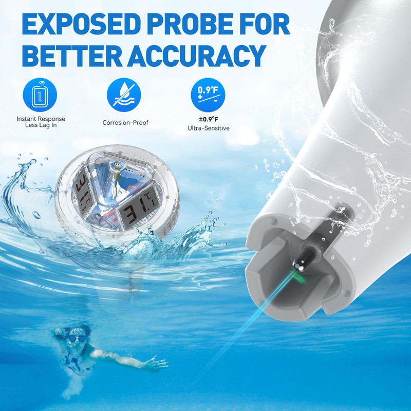 RAINPOINT Wireless Pool Thermometer - Accurate Swimming Pool and Pond