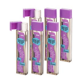 Mechanical 0.9 Lead Pencil & Eraser Refills, Black HB #2 Lead 0.5 Refill White Rubber Latex Free Eraser Refills for Pencil Tops, 2 Packs of 3 Tubes (20 Pieces of Lead & 6 Erasers per Tube) – By Enday