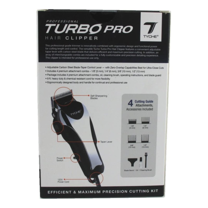 Tyche Turbo Pro Hair Clipper Kit 4 Attachments Included