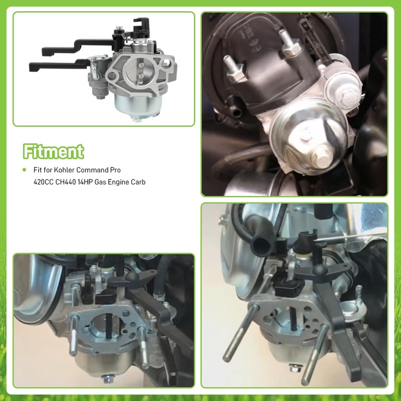 partszen Carburetor for Kohler Command Pro 420CC CH440 14HP Engine