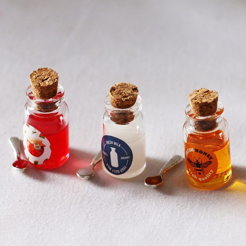 1 Set Resin Miniature Dollhouse Jam Set, Includes, Honey and